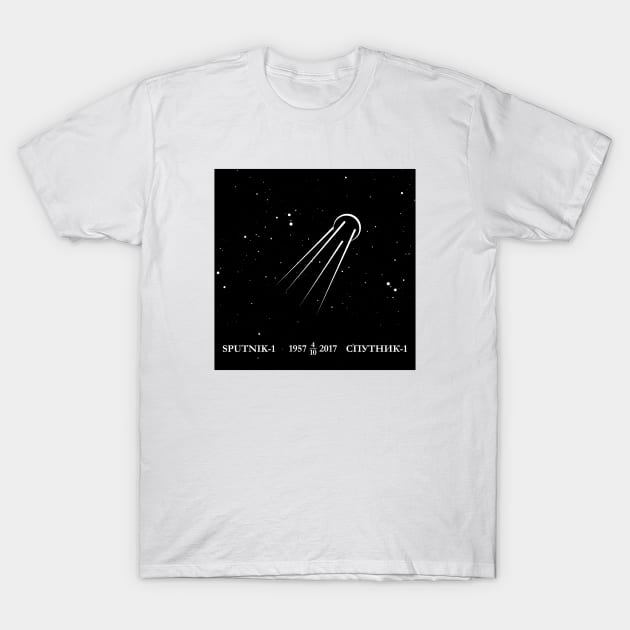 Sputnik (rich black) T-Shirt by Markadesign